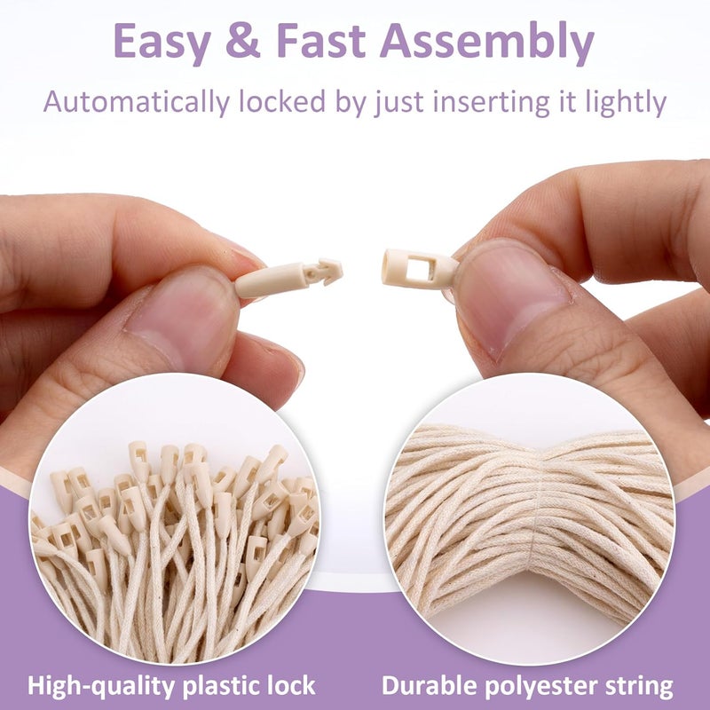 DCCLISENCE 180 Pcs 7.64 Inch Beige Hang Tag String, String for Tags, Price Tags with String, String Tags for Clothing, Price Tags, Shoes, Tags, Luggage Labels, DIY Accessories - Image 3